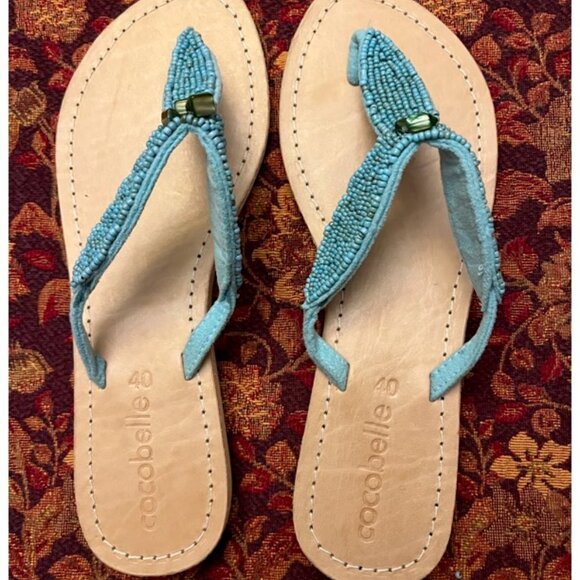 Cocobelle beaded sandals turquoise size 40 - Picture 1 of 4